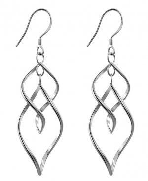 Bassion Womens Classic Double Linear Loops Design Twist Wave Earrings for Women Girls